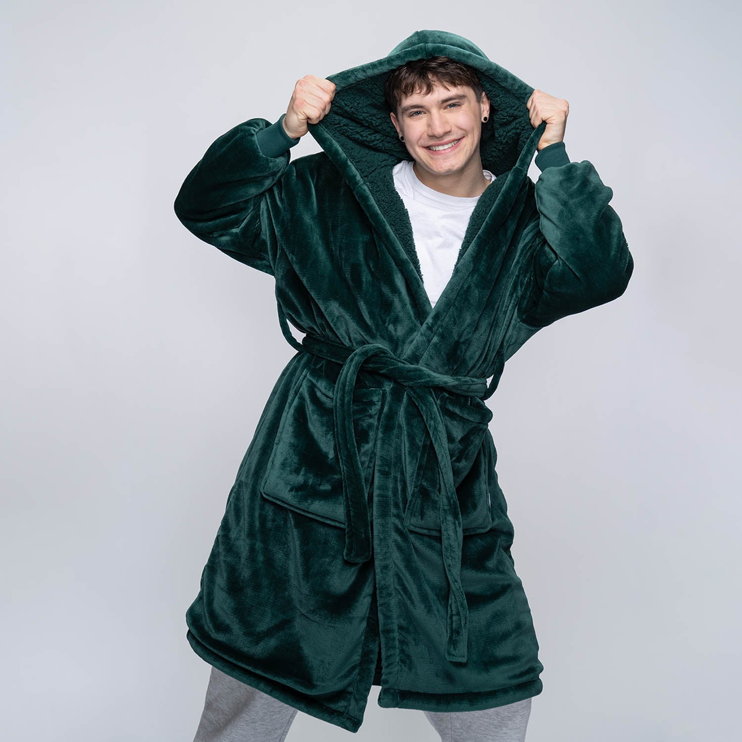 luxury dressing gowns nz Moss Green Sherpa Robe – The Oodie NZ