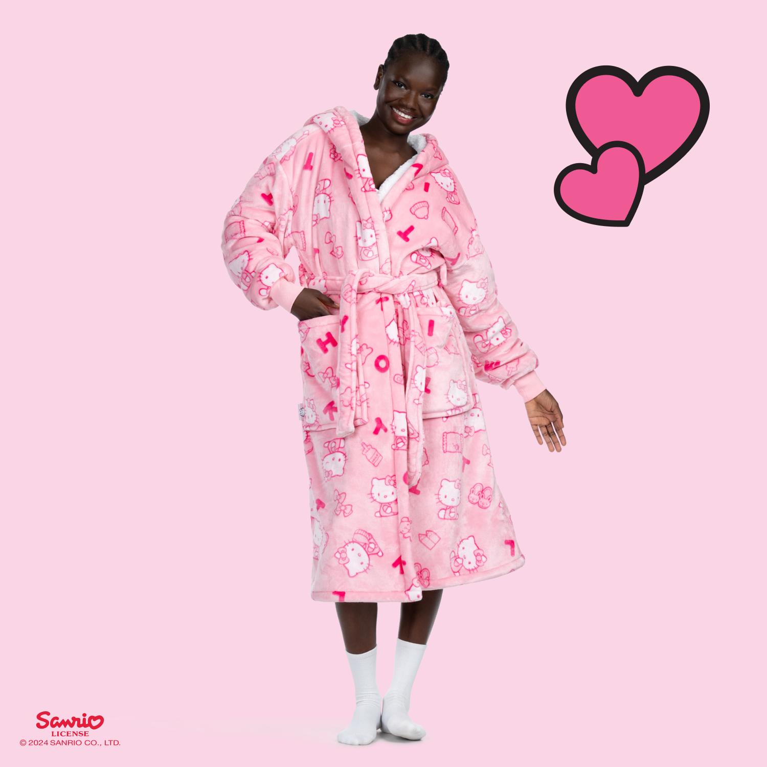 Hello Kitty Sherpa Robe Licensed – The Oodie NZ
