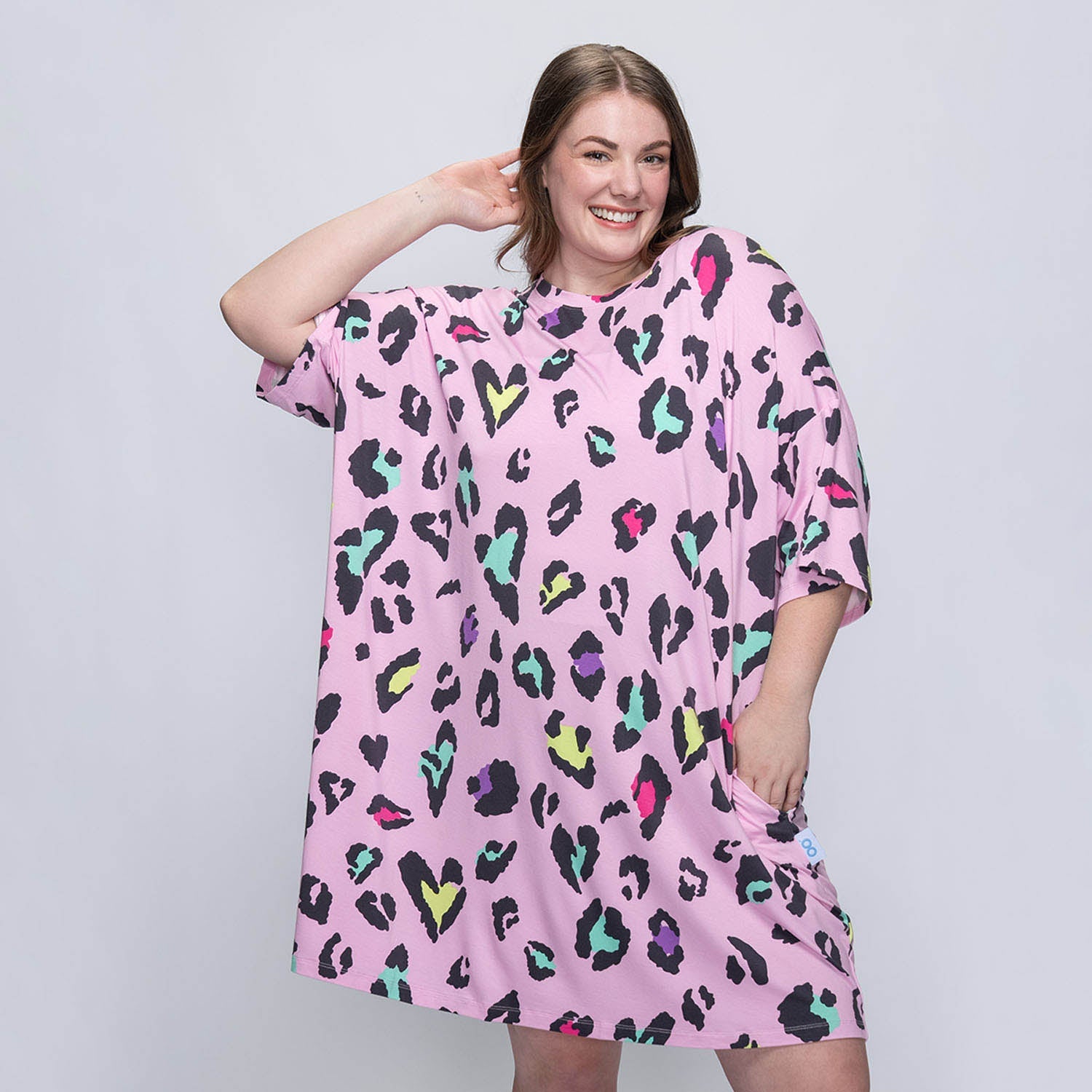 Pink Leopard Sleep Tee – The Oodie NZ